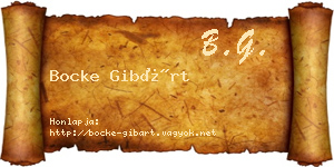 Bocke Gibárt névjegykártya